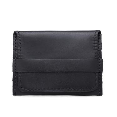 Imagem de Carteira Envelope Masculina Couro Rustico de Mão Pequena Resistente Co