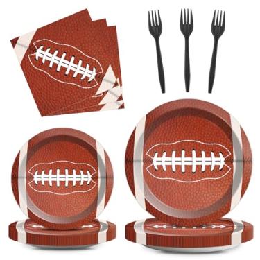 Imagem de Conjunto de pratos e guardanapos de festa de futebol, 100 peças para 25 convidados de futebol, festa de aniversário, papéis, lembrancinhas para fãs de esportes decorações de eventos