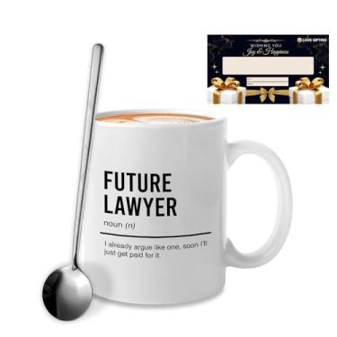 Imagem de Caneca de café de advogado 325 ml branca - Future Lawyer - Graduação Tribunal de advocacia escritório juiz caso filho filha profissional jurídico para estudante de direito advogado família advogado