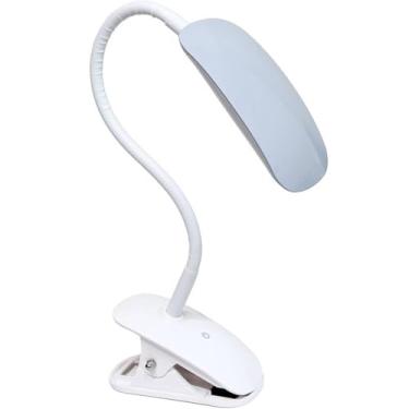 Imagem de Simple Designs Luminária de mesa LED LD2021-GRY Flexi com clipe arredondado, cinza
