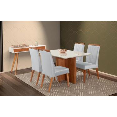 Imagem de Mesa de jantar + 4 cadeiras Milão Tampo 140 cm C 13 - Gran Decore