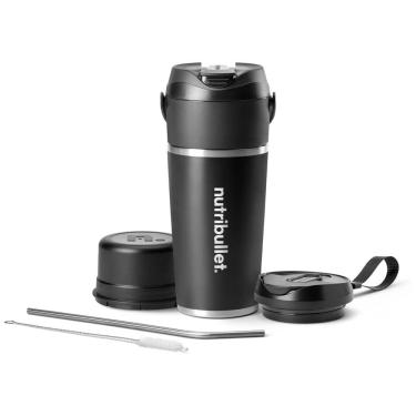 Imagem de Liquidificador Portátil Ideal para Viagens com Alça de Transporte e Carregamento por USB-C, Nutribullet, Preto
