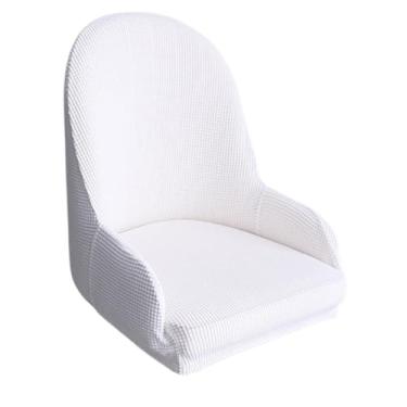 Imagem de Ioensy Capa elástica para cadeira com encosto alto, capa para cadeira de jantar, capa leve para cadeira de balcão, para reuniões familiares em casa, Bege Branco