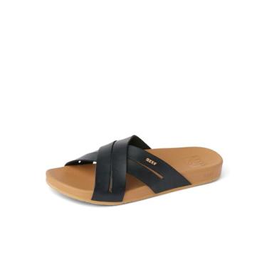 Imagem de REEF Sandália feminina moderna Cushion Spring Bloom, palmilha acolchoada ultramacia, Preto/bronze, 36