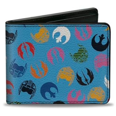 Imagem de Carteira dobrável PU Star Wars Jedi Order e Rebel Alliance Icons espalhados, Star Wars, 4.0" x 3.5"