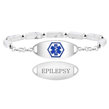 Imagem de Uloveido Pulseiras personalizadas de alerta médico - Pulseiras de identificação médica gravadas em aço inoxidável para alertas de saúde, alergias, diabetes, uso de emergência - Pulseira de
