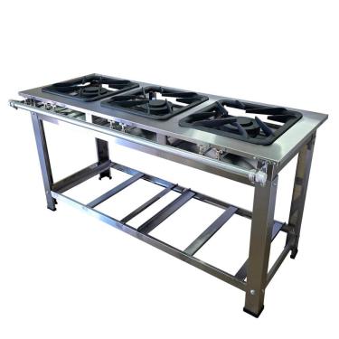 Imagem de Fogão Industrial 3 Bocas Cefaz Linha Gold Inox 430 Baixa Pressão I430 - CFZG-155