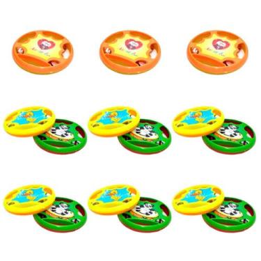 Imagem de Kit 15 Pandeirola Infantil Pandeirinho De Brinquedo Plástico Colorido 