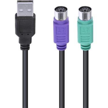 Imagem de Cabo Adaptador Ps2 Femea X Usb Macho 30 Cm - Usbps-2