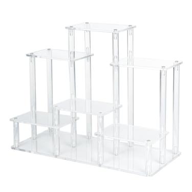 Imagem de Choowin Prateleira De Acrílico Com 6 Níveis Para Itens Colecionáveis, Bonecos Ação, Funko Pop, Perfumes - Em Base, Pequena