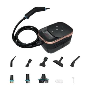 Imagem de DimyFew Limpador a vapor de alta pressão Adaptador de tomada UE multiuso para uso doméstico Portátil para piso Móveis Janela Coifa, Ouro Preto