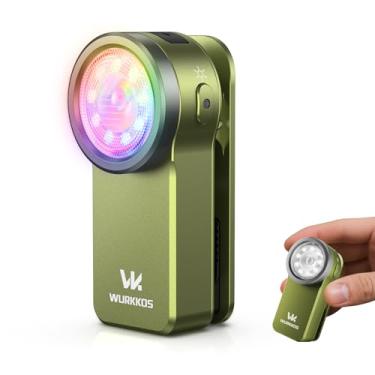 Imagem de Wurkkos Lanternas recarregáveis HD03, luz de encaixe EDC, lanterna de bolso brilhante de 680 lúmens, combina holofote/luz RGB, magnética, impermeável IPX6 para ciclismo, reparo (verde-oliva)