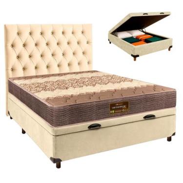Imagem de Cama + Bau Blindado e Colchão D26 Casal - Ortophedic Sankonfort + Cabe
