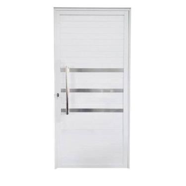 Imagem de Porta Lambril 210x70 c/Puxador e Friso L/Dir. - Alumínio Branco - Linha 25