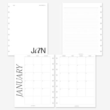 Imagem de Agenda clássica Happy Planner 2026 mês em duas páginas, refil de agenda mensal clássico para caderno de 9 discos 19 x 23 cm (meses separáveis, início de segunda-feira)