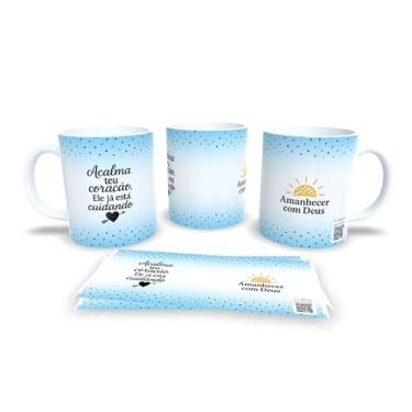 Imagem de Caneca de Cerâmica Amanhecer com Deus Pai - Paz, com QRCode para lindas mensagens (Acalma teu coração, ele já está contigo)