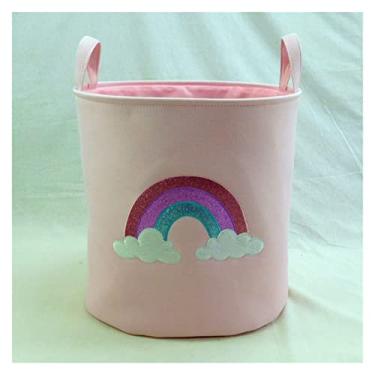 Imagem de Cesto de armazenamento caixa de lixo para casa cesta de roupa suja dobrável cesta de armazenamento de lona barril criativo organizador de brinquedos crianças balde organizador de lavanderia