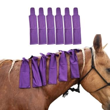 Imagem de Sacos de crina de cavalo Ranch Hand - protegem a juba do vento, sol e lama - Previne emaranhados, fricção e quebra - Feito com Lycra e Nylon - Fácil de usar e lavável - Conjunto de 6 (roxo)