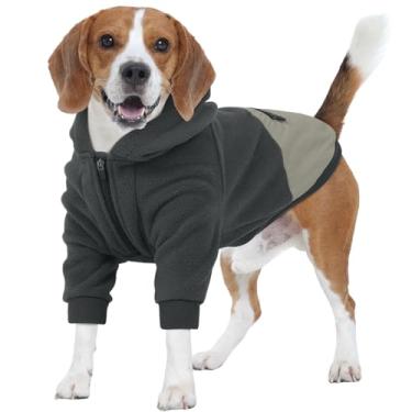 Imagem de Nanaki Moletom com capuz para cachorro pequeno, médio e grande, moletom com capuz - moletons elegantes macios com bolso, jaqueta de lã quente roupas de labrador chihuahua inverno (cinza, GG (Costas
