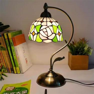 Imagem de Lâmpada De Mesa De Vidro Estilo Tiffany, De Vidro Colorido De Girassol, De Estilo Europeu Vintage, Adequada Para Iluminação Decorativa Em Quartos, estudo E Salas De Estar (Estilo 8)