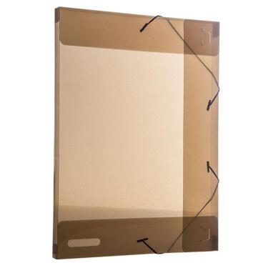 Imagem de Pasta com aba elástico ofício lombo 20mm - Line - transparente fumê - 0255.I - Dello