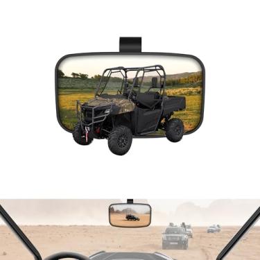 Imagem de LitMiRaCle Espelho retrovisor central compatível com Honda Pioneer 520 2021-2025/500 2015-2023, acessórios Pioneer 700 2017-2025, espelho retrovisor central central ajustável de alta definição