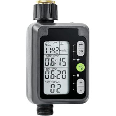 Imagem de Válvula De Água Inteligente, Temporizador Irrigação, Temporizador Programável para Aspersores com Ecrã, com Nove Programas de Irrigação, para Controlo de Mangueiras de Jardim e Relvados Exteriores