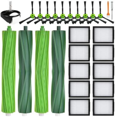 Imagem de APZOVO Pacote com 23 peças de reposição para iRobot Roomba i7 i7+ i3 i3+ i4 i4+ i5 i5+ i6 i6+ i8 i8+ E5 E6 E7 j6 j6+ j7 j7+ Combo i5 i5+ j5 j5+, 4 pincéis de rolo 10 filtros 10 escovas laterais 1