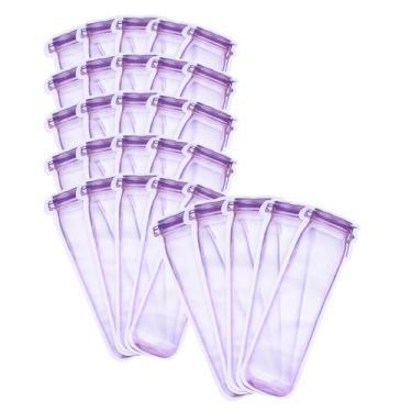 Imagem de Pacote com 30 sacos com zíper para pote de pedreiro – sacos ziplock reutilizáveis herméticos para armazenamento de alimentos e lanches, organizador de chá à prova de vazamento, armazenamento de