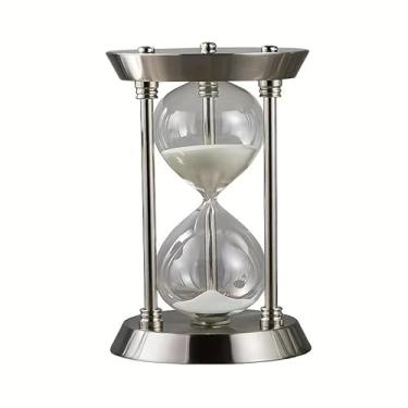Imagem de Ampulheta De Vidro E Ferro Com Areia Decorativa 15 Minutos Timer Relógio(Prata)