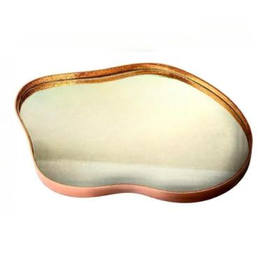 Imagem de Bandeja Decorativa Espelhada e Orgânica Para Organização de Casa Centro de Mesa Banheiro e Festas(N4 MARRON)