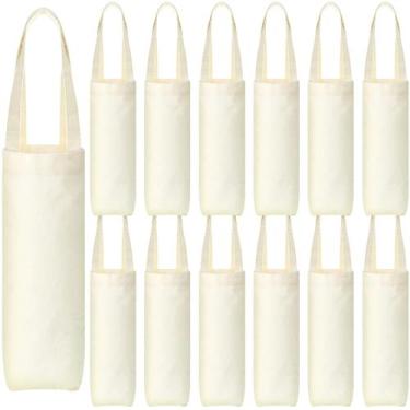 Imagem de Sacos de vinho Hoolerry Canvas com alça, estopa de 30 cm, 12 unidades