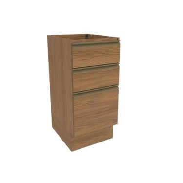 Imagem de Balcão 3 Gavetas Kappesberg Celeste 100% Mdf Nogueira 40cm