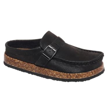 Imagem de OUTWOODS Sandália feminina de cortiça com suporte de arco, Preto, 34