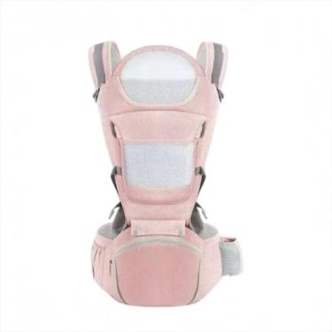 Imagem de Banco De Cintura Para Bebê Canguru Ajustável Bebe Passeio Mochila Infantil Hipseat Carrier Seguro (Rosa)