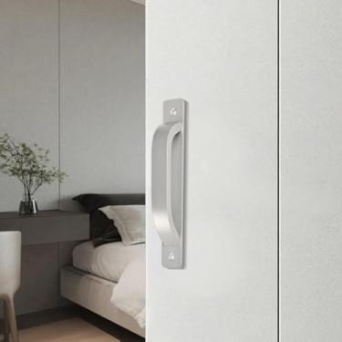 Imagem de Dixiao 4 puxadores de porta de celeiro prateados de 128 mm, conjunto de puxadores de ferragens de móveis, puxador de gaveta de armário