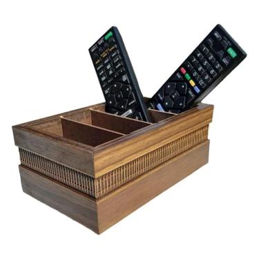 Imagem de 2X Porta Controle Remoto Madeira Maciça 4 Divisórias Super L