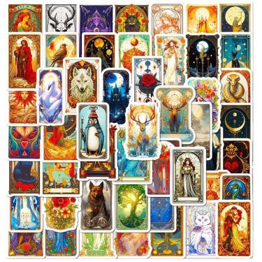 Imagem de Pacote de adesivos Tarot Card Theme Mystical Fantasy Vinyl 50 unidades