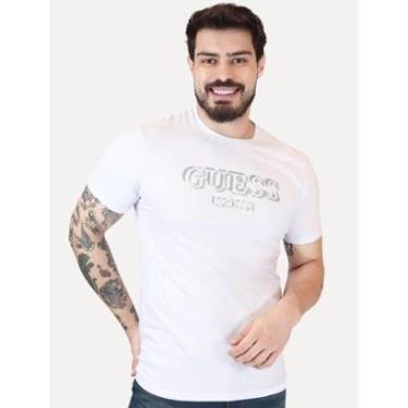Imagem de Camiseta Guess Masculina Est. 1981 Overwritten Branca-Masculino