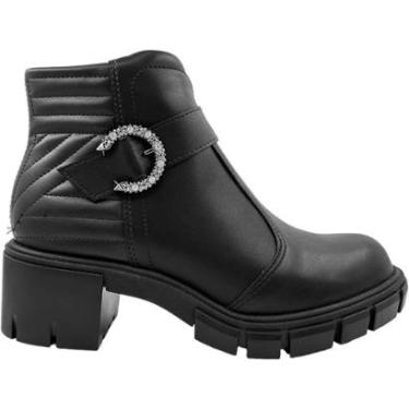 Imagem de Bota Coturno Feminino Casual Dia a Dia Salto Bloco Médio Moleca 5338.110-Feminino
