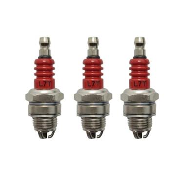 Imagem de 1/3/5 peças Vela de ignição de 3 lados L7T para motosserra e roçadeira, acessórios para ferramentas de jardinagem e cortadores de grama (3 peças)