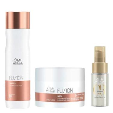 Imagem de Wella Professionals Fusion Kit  Shampoo + Máscara + Óleo Capilar, Kit