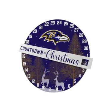 Imagem de Pegasus Sports Placa de parede NFL Countdown to Christmas - 30,5 cm, cores do time (Baltimore Ravens)