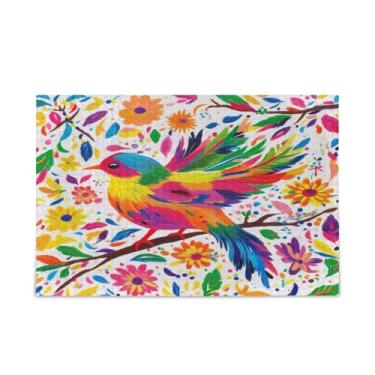 Imagem de WELLDAY Quebra-cabeça mexicano pássaro floral mexicano 1000 peças grande jogo de arte para adultos adolescentes