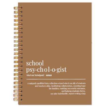 Imagem de Yhtrg Cadernos espirais de presentes de psicólogo escolar marrom, caderno de diário de psicologia universitária, diários de definição de psicólogo escolar para escrever, 14 x 21 cm