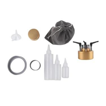 Imagem de Vaveren Mini Fogão de Camping Spirit Multiuso, Aquecimento Rápido, Portátil com Suporte, Queimador Spirit para Mochilão e Atividades ao Ar Livre, Ouro