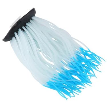 Imagem de Generic Ornamento de Anêmona de Simulação de Silicone para Decoração de Aquário, Anêmona de Mar Luminosa para Tanque de Peixes, Material de Silicone Seguro para Tanque de Peixes de água Doce (Azul)