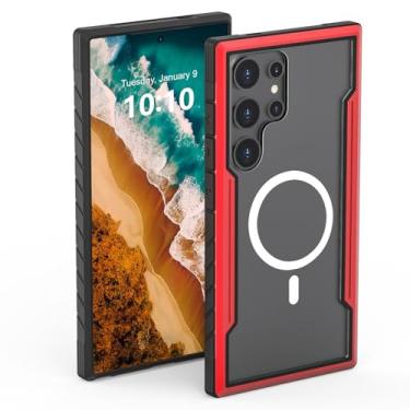 Imagem de Capa fina para Samsung Galaxy S25/S25 Plus/S25 Ultra, sucção magnética, capa antiqueda militar transparente à prova de choque