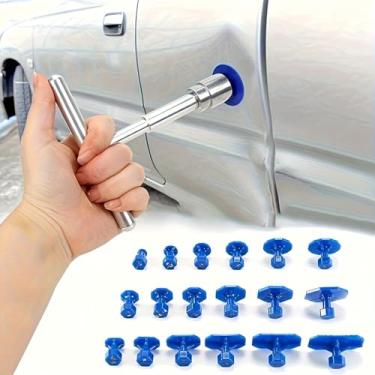 Imagem de Kit de extrator de amassado de carro, ferramentas de reparo de amassados sem pintura, ferramenta de remoção de amassados para carroceria de carro, kit de reparo de amassado de carro com martelo