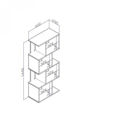 Imagem de Estante para Livros com Nichos Esm218 Movelbento Branco